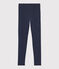 Girls' Lycra Jersey Leggings SMOKING blue/MULTICO white