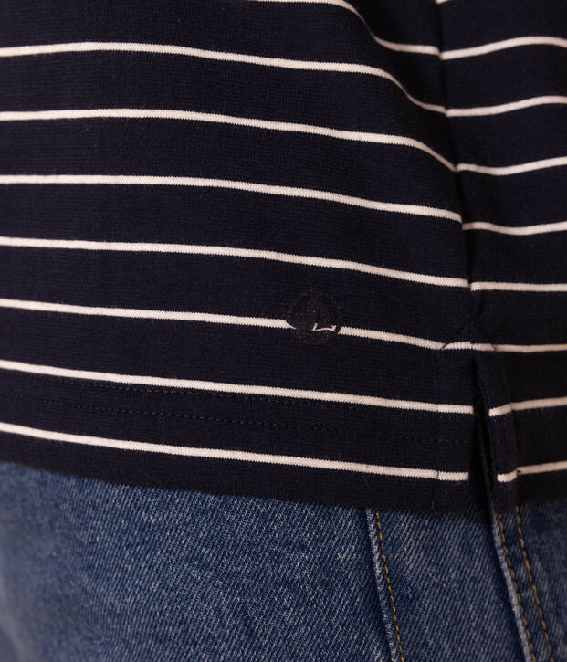 Women's Boxy Cotton T-Shirt blue/white