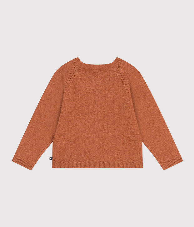 Girls' wool cardigan brown