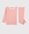 Unisex Pinstriped Organic Cotton Pyjamas PAPAYE pink/MARSHMALLOW