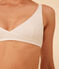 Women's spotted cotton and elastane bra MARSHMALLOW white
