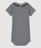 Babies' Organic Cotton Pinstriped Bodysuit With Ruffle Collar SMOKING blue/MARSHMALLOW white