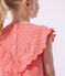 Children's short-sleeved heart-patterned cotton dress pink