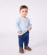Babies' long-sleeved stripy cotton T-Shirt