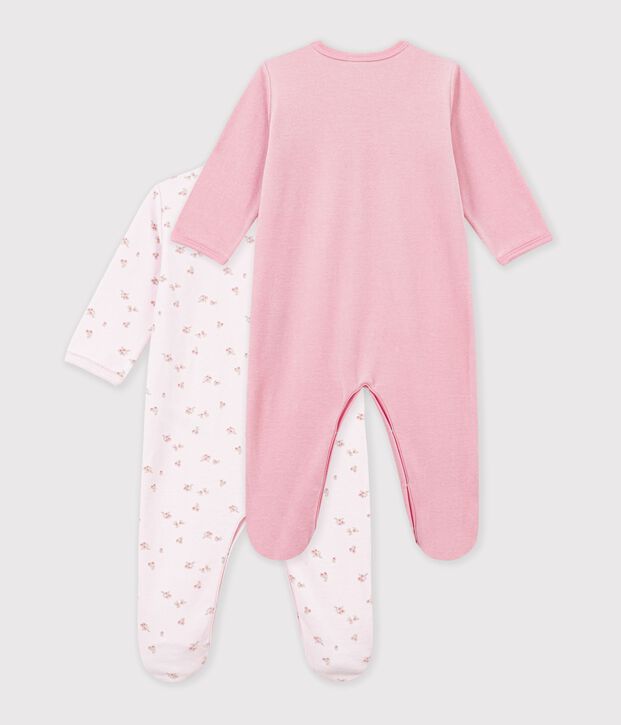 Pack of printed velour pyjamas for babies multicolor