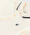 Babies' long-sleeved plain cotton polo shirt MILK Ecru