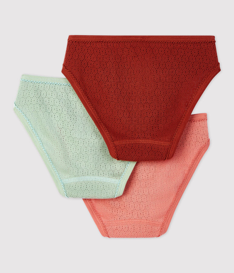 Girls' Openwork Cotton Briefs - 3-Pack multicolor