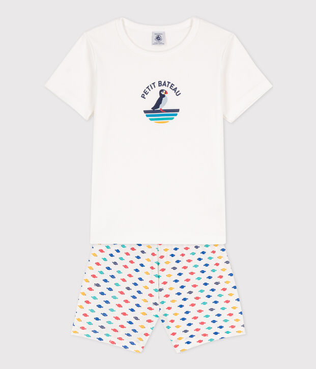 Boys' Sea Animals Short Cotton Pyjamas white/multicolor