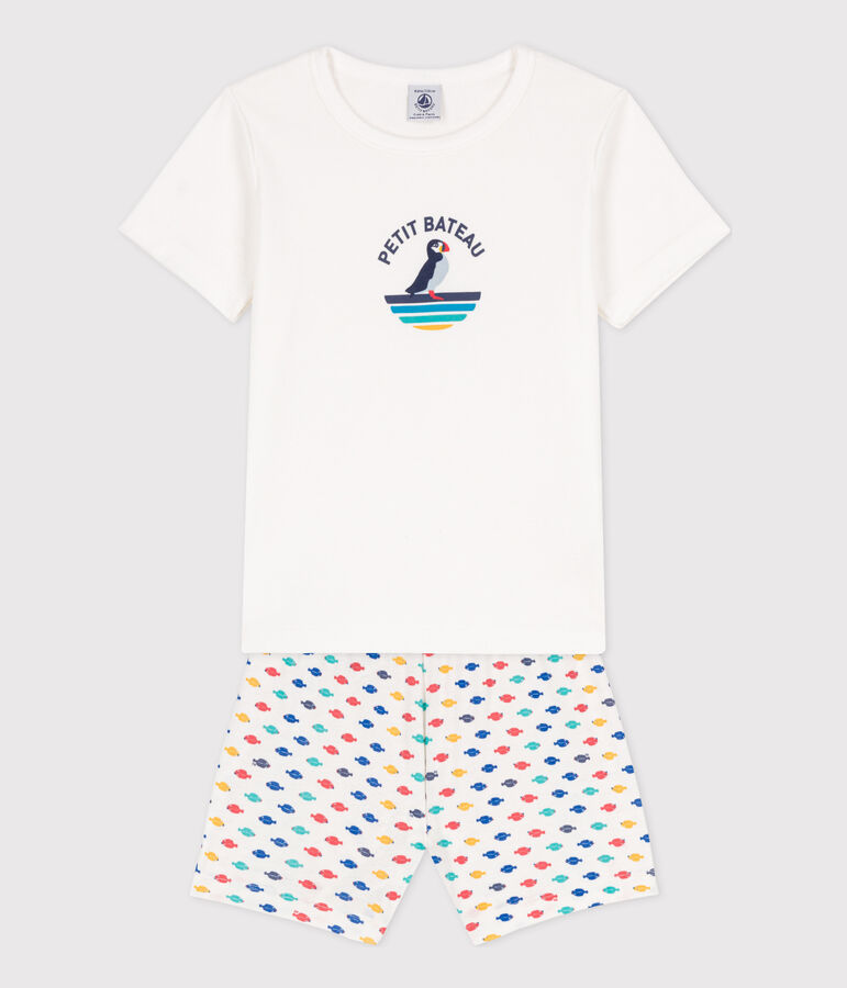 Boys' Sea Animals Short Cotton Pyjamas white/multicolor