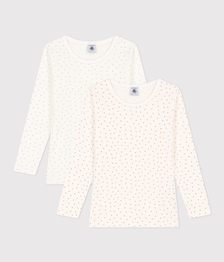 Girls' Heart Long-Sleeved Cotton T-Shirts - 2-Pack multicolor