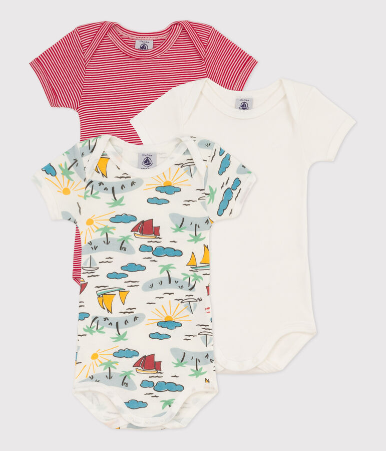 Short-Sleeved Cotton Explorer Bodysuits - 3-Pack multicolor
