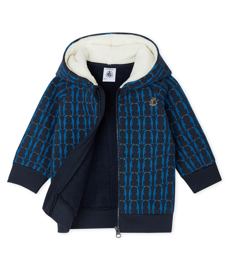 Baby Boys' Printed Fleece Sherpa Lined Hoody blue/multicolor
