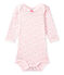 Baby girls' printed long-sleeved bodysuit VIENNE pink/MULTICO white