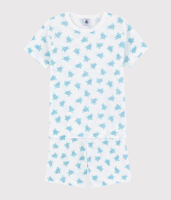 Unisex Tortoise Pattern Super Light Cotton Short Pyjamas MARSHMALLOW white/MULTICO white