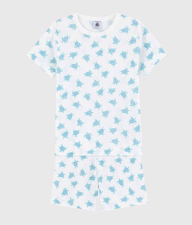 Unisex Tortoise Pattern Super Light Cotton Short Pyjamas white/multicolor