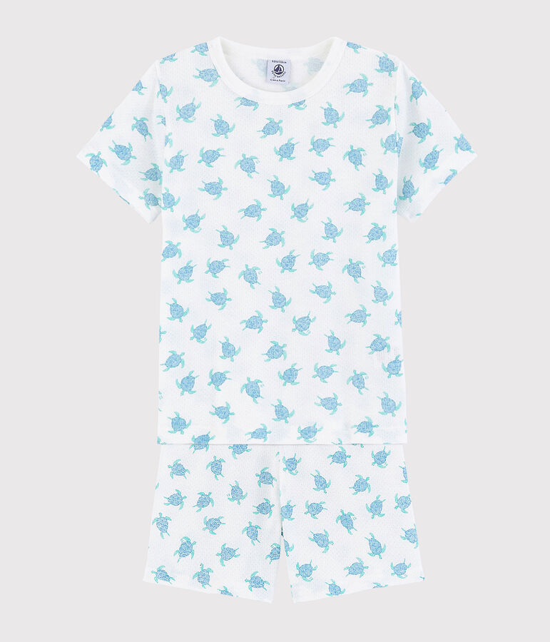 Unisex Tortoise Pattern Super Light Cotton Short Pyjamas white/multicolor