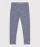 Unisex Pinstriped Wool/Cotton Leggings MEDIEVAL blue/MARSHMALLOW white