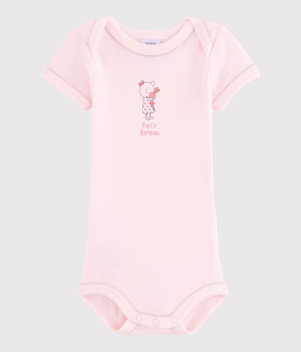 Baby Girls' Short-Sleeved Bodysuit pink