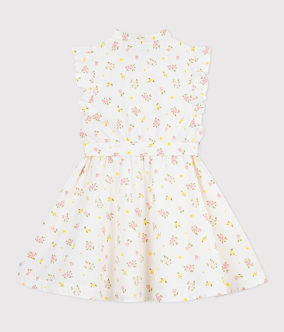 Children's sleeveless floral print cotton dress MARSHMALLOW white/MULTICO white