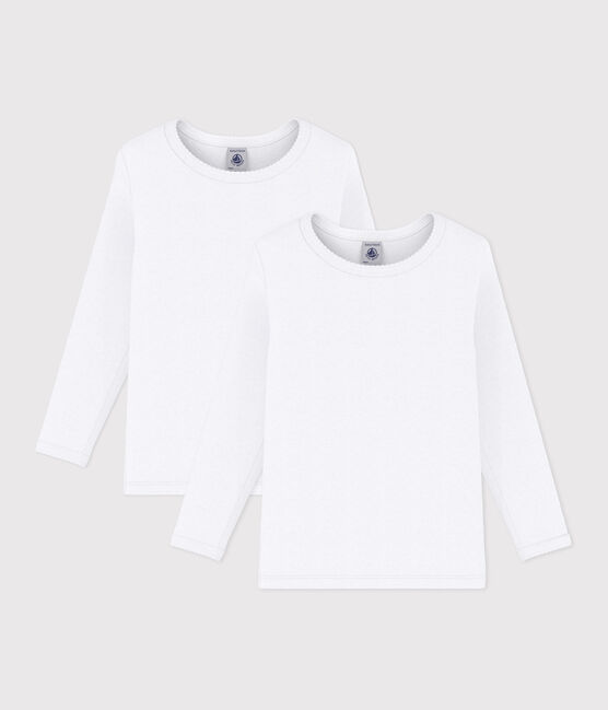 Girls' Long-sleeved White T-Shirts - 2-Pack variante 1