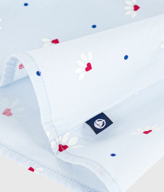 Babies' sleeveless floral-print cotton poplin blouse FRAICHEUR blue/MULTICO white