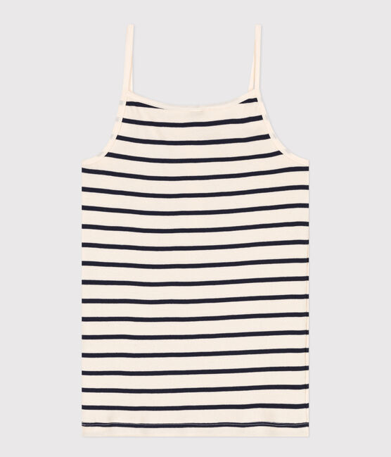 Women's Cotton Strappy Shirt AVALANCHE white/SMOKING blue