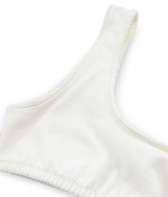 Girls' Padded Crop Top MARSHMALLOW white