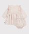Babies' floral print cotton dress Ecru/multicolor