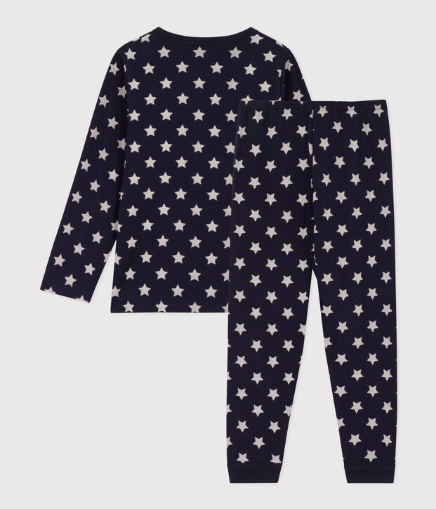 Children's Unisex Tube Knit Starry Pyjamas blue/white