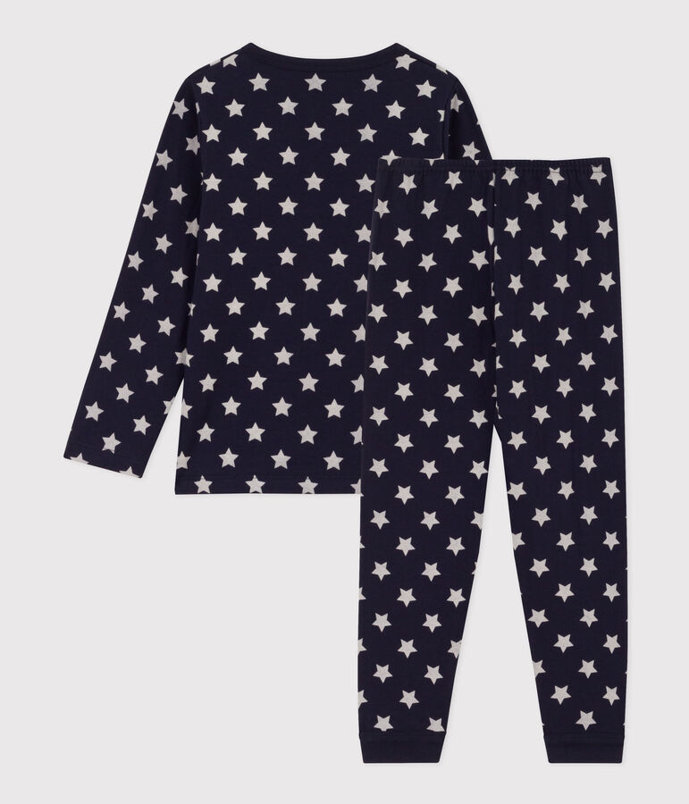 Children's Unisex Tube Knit Starry Pyjamas blue/white
