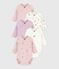 Pack of babies' long-sleeved printed cotton wrapover bodies variante 1