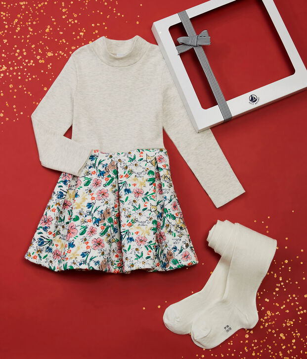 Girls' Dress and Tights Gift Set multicolor