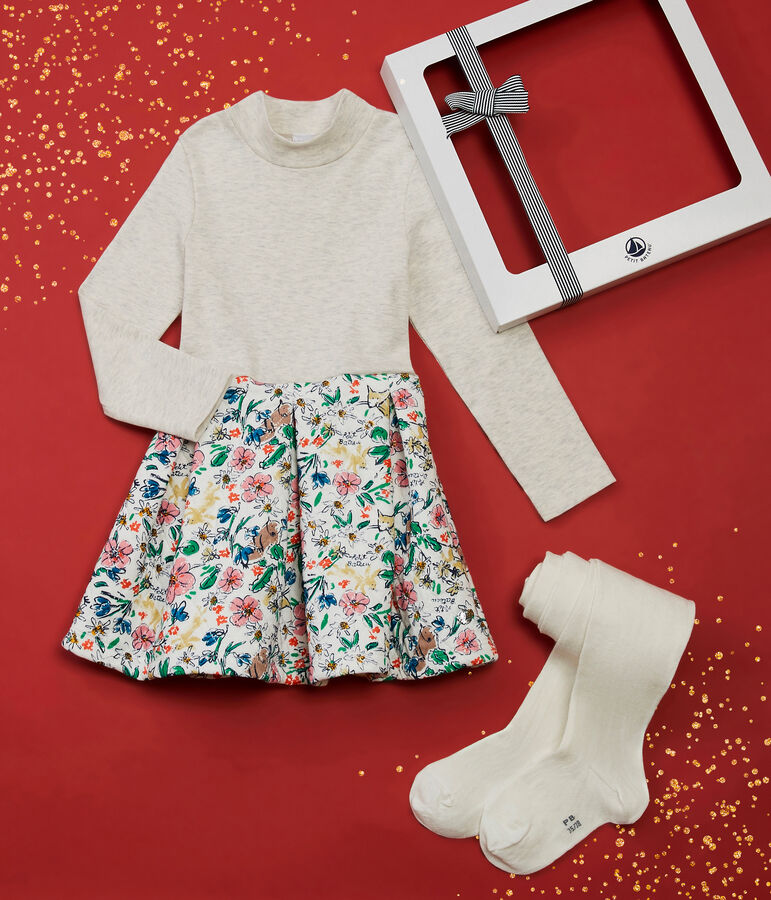 Girls' Dress and Tights Gift Set multicolor