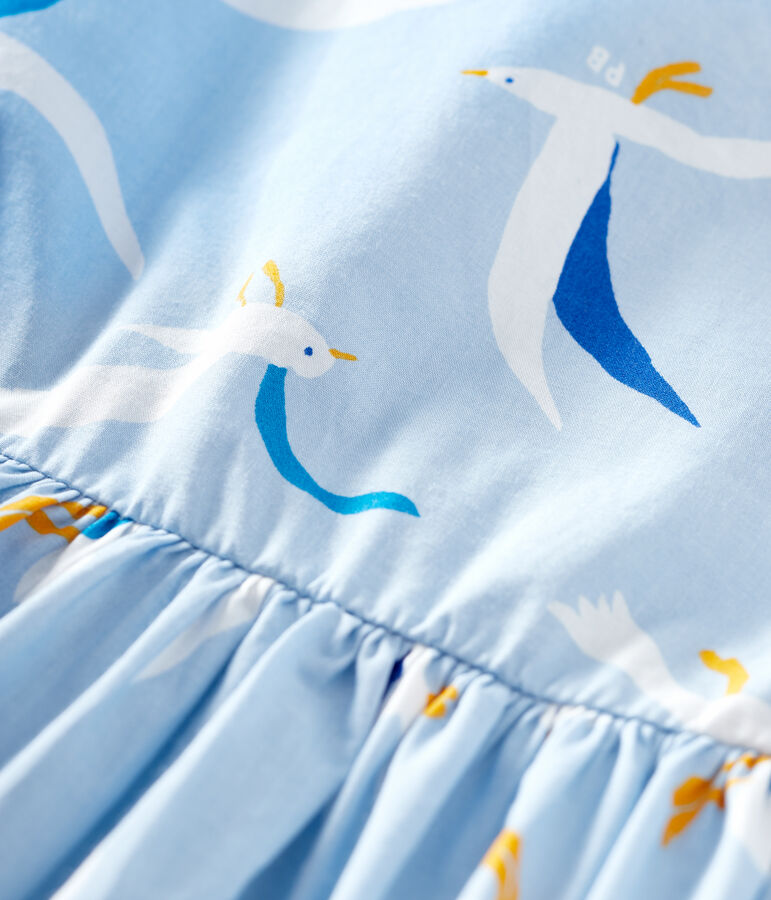 Baby Girls' Short-Sleeved Poplin Dress blue/multicolor