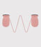 Babies' Knit Mittens with Recycled Fleece Lining SALINE pink
