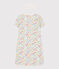Girls' Floral Print Cotton Nightdress with Crown MARSHMALLOW white/MULTICO white