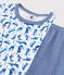 Boys' Cat Print Cotton Short Pyjamas MARSHMALLOW white/MULTICO white