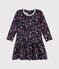 Babies' Long-Sleeved Cotton Dress. SMOKING blue/MULTICO white