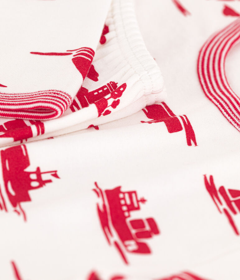 Children's Unisex Tube Knit Le Havre Pyjamas white/red