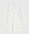 Children's long-sleeved heart-print cotton nightdress MARSHMALLOW white/MULTICO white