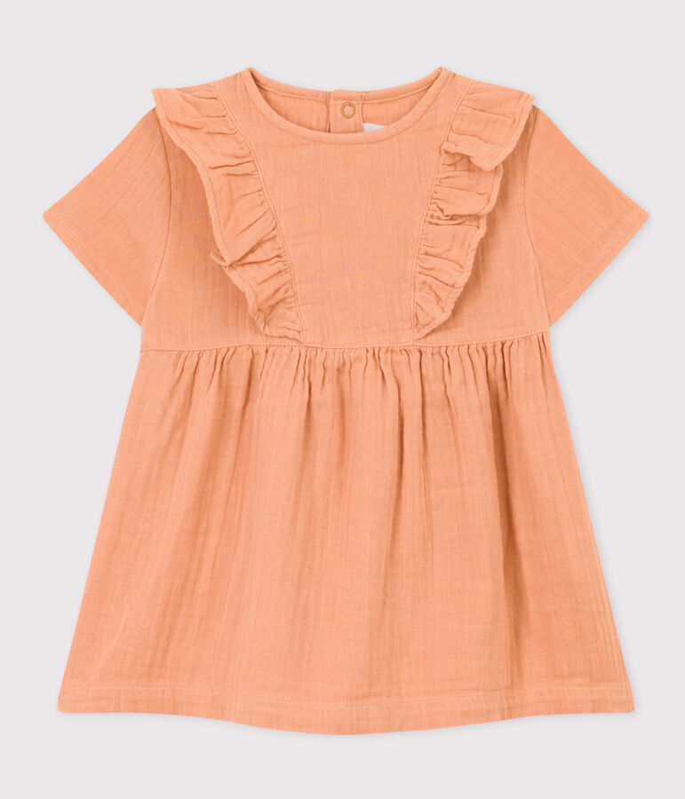 Babies' Cotton Gauze Short-Sleeved Dress pink