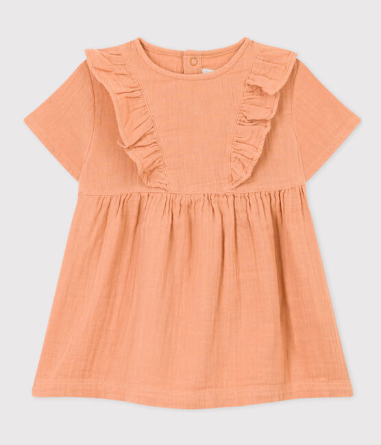 Babies' Cotton Gauze Short-Sleeved Dress SIENNA pink