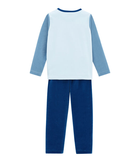 Little boy's pyjamas LIMOGES blue/MULTICO white