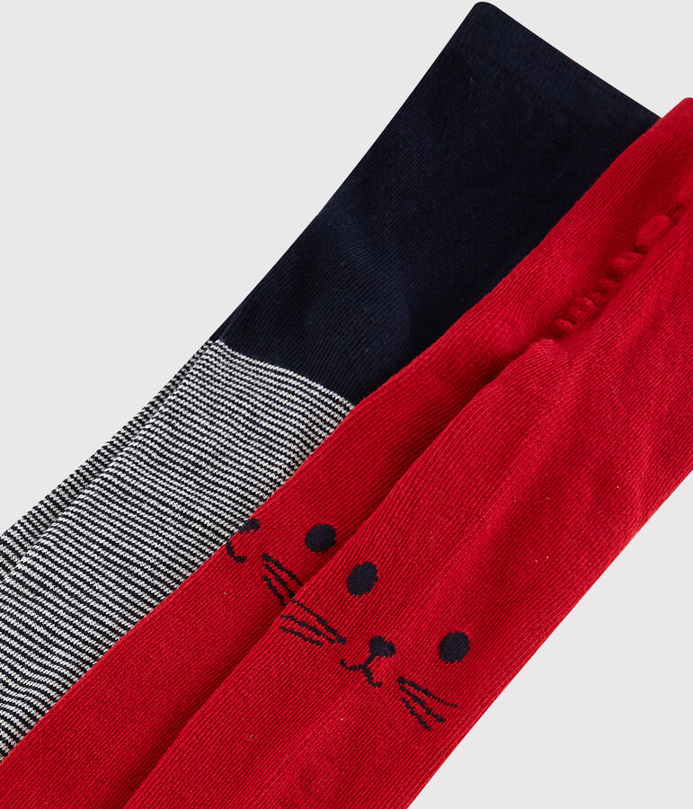 Pack of 2 pairs of baby tights multicolor