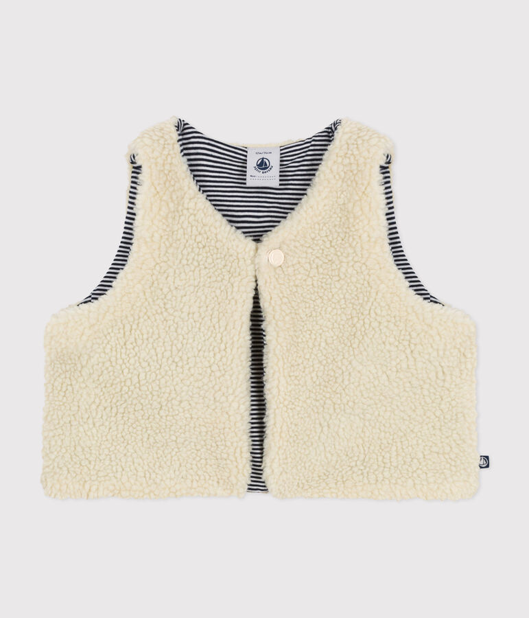 Babies sherpa sleeveless jacket Ecru