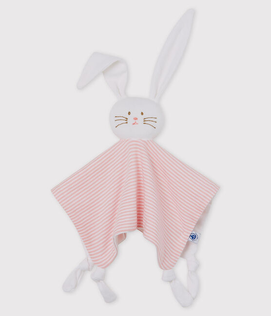 Babies' Ribbed Bunny Comforter CHARME pink/MARSHMALLOW white