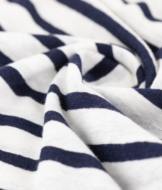 Women's striped linen T-shirt LAIT white/SMOKING blue