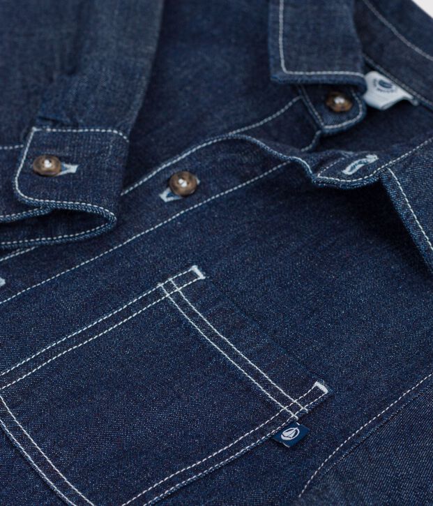 Children's plain denim shirt blue