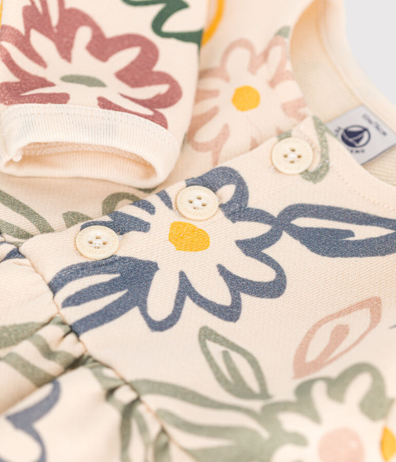 Babies' long-sleeved dress AVALANCHE white/MULTICO