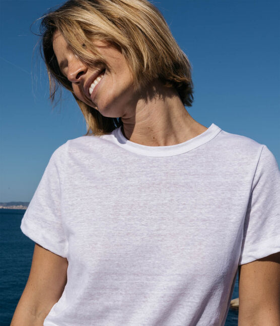 Women's Iconic Linen T-Shirt ECUME white